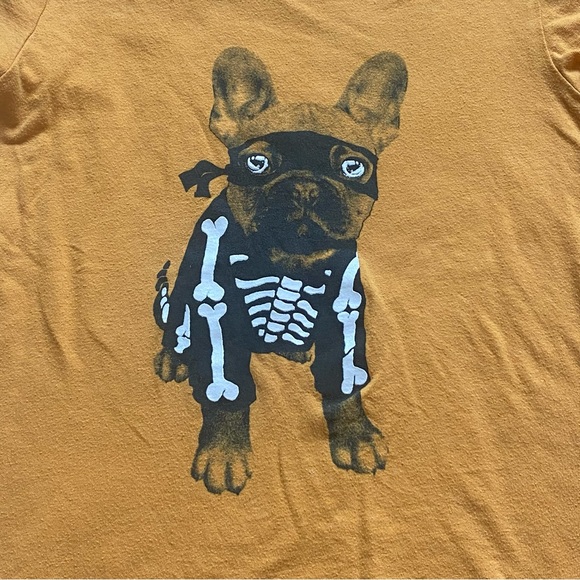 3 for $15 Glow In The Dark French Bull Dog Skeleton Tee Old Navy Size 6-7 Orange - Picture 12 of 14